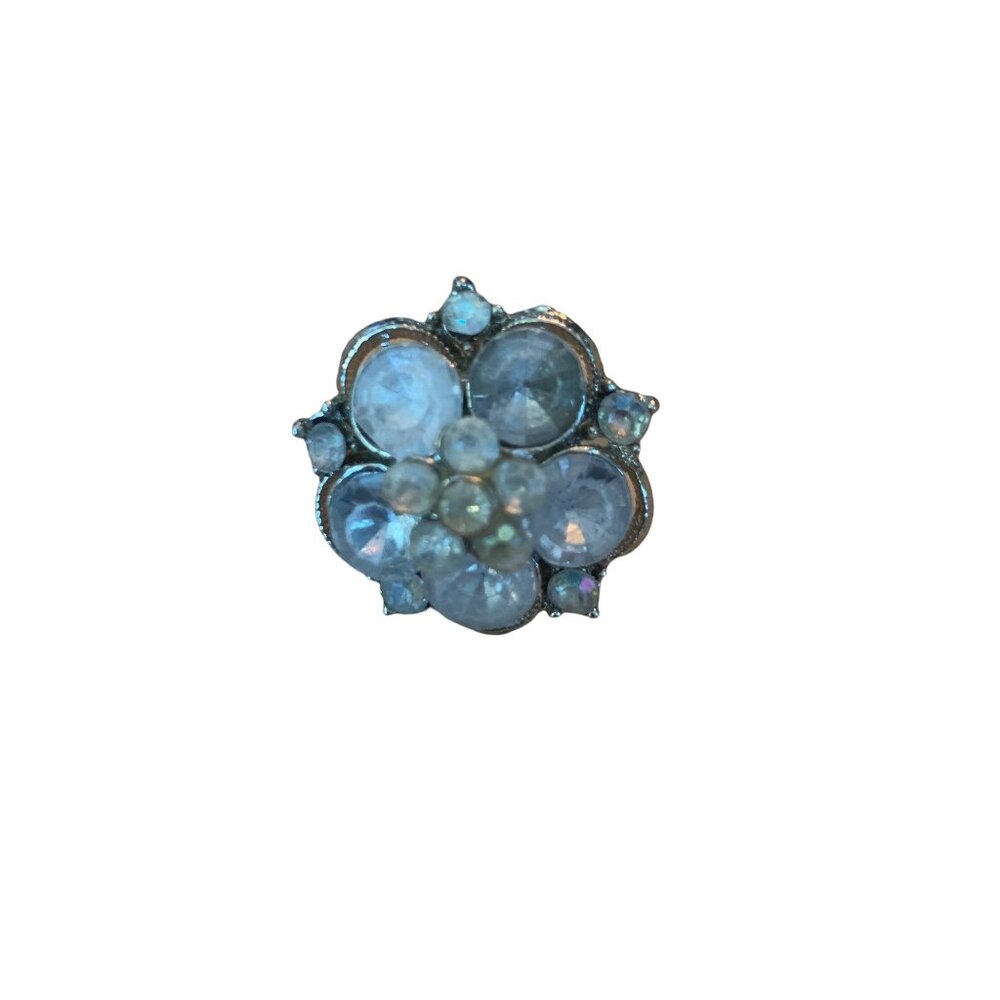 🌸3/$15🌸Vintage Multi-faceted Silver and Jeweled Adjustable Ring